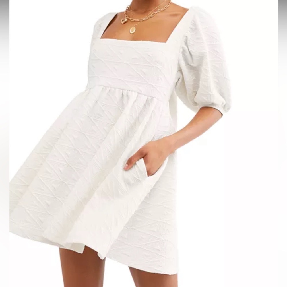 Free People Violet Puff Sleeve Mini Dress